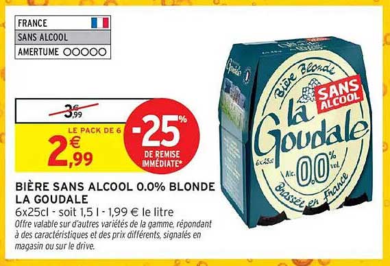 BIÈRE SANS ALCOOL 0.0% BLONDE LA GOUDALE