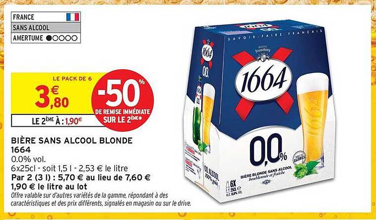 BIÈRE SANS ALCOOL BLONDE 1664