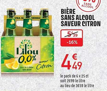 BIÈRE SANS ALCOOL SAVEUR CITRON