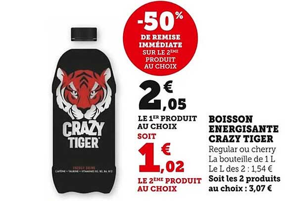 BOISSON ENERGISANTE CRAZY TIGER