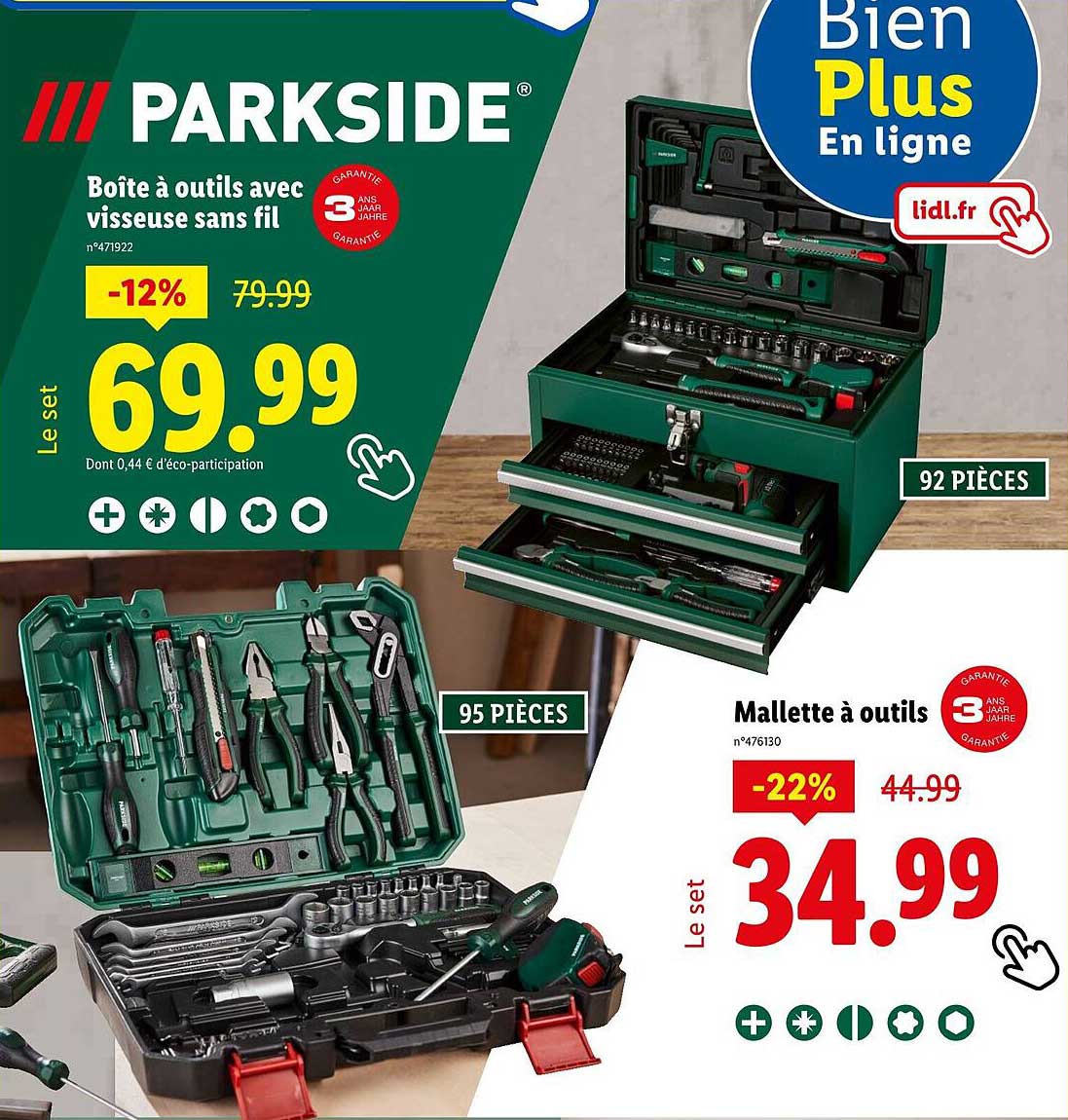 Boîte à outils avec visseuse sans fil