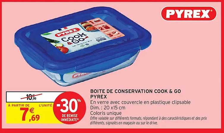 BOITE DE CONSERVATION COOK & GO PYREX