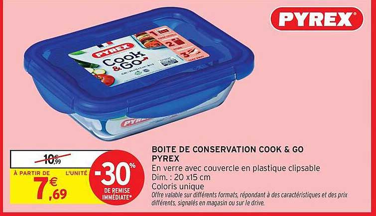 BOITE DE CONSERVATION COOK & GO PYREX