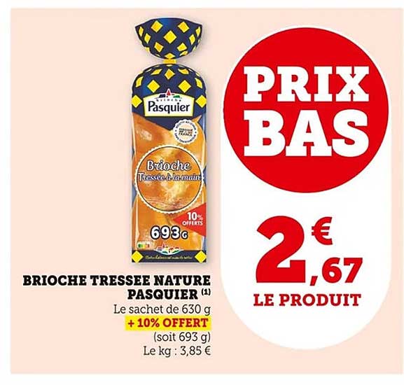 BRIOCHE TRESSEE NATURE PASQUIER
