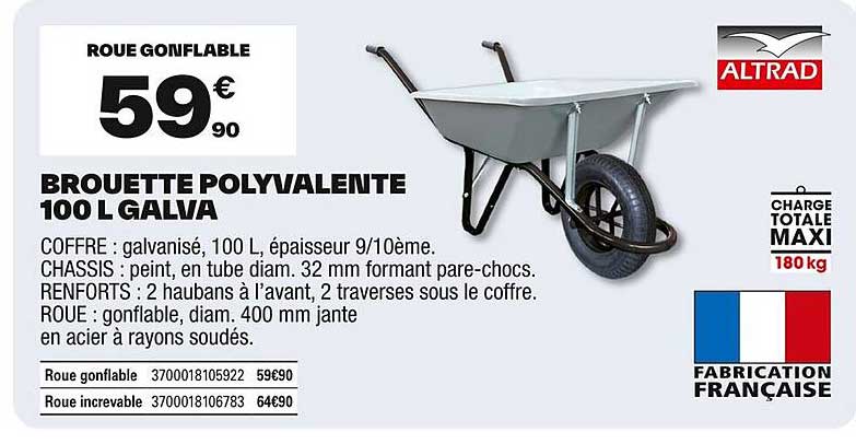 BROUETTE POLYVALENTE 100 L GALVA