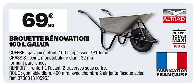 BROUETTE RÉNOVATION 100 L GALVA
