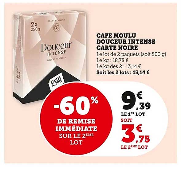 CAFE MOULU DOUEUR INTENSE CARTE NOIRE