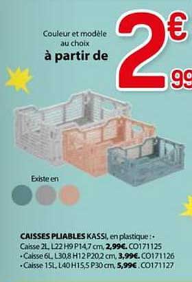 CAISSES PLIABLES KASSI, en plastique