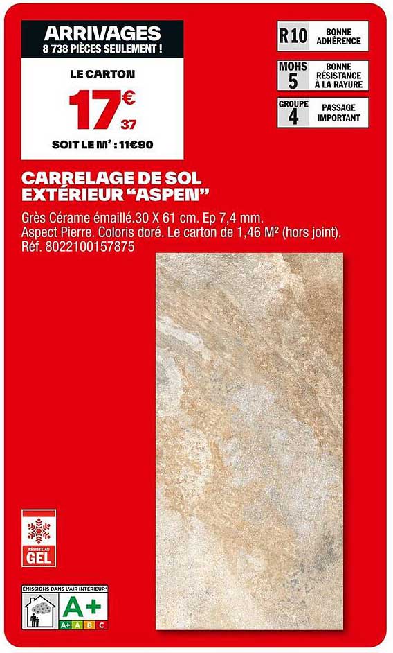 CARRELAGE DE SOL EXTERIEUR “ASPEN”