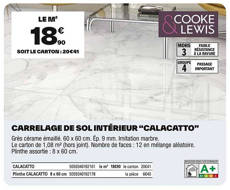 CARRELAGE DE SOL INTÉRIEUR "CALACATTO"