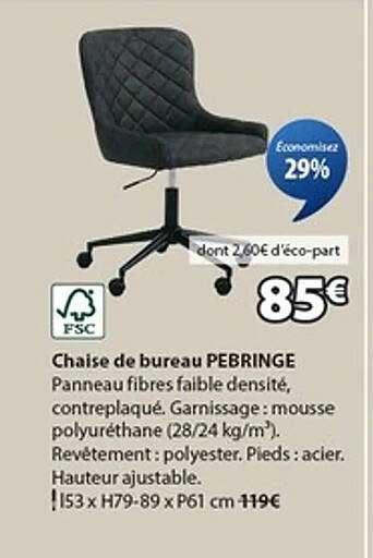Chaise de bureau PEBRINGE