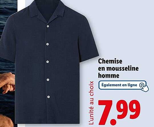 Chemise en mousseline homme