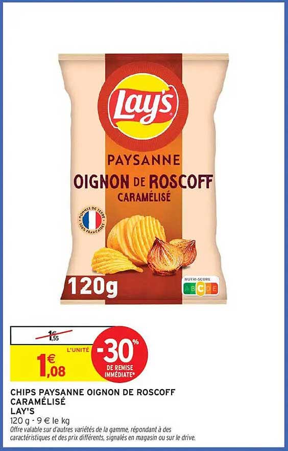 CHIPS PAYSANNE OIGNON DE ROSCOFF CARAMÉLISÉ