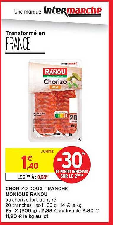CHORIZO DOUX TRANCHE MONIQUE RANOU