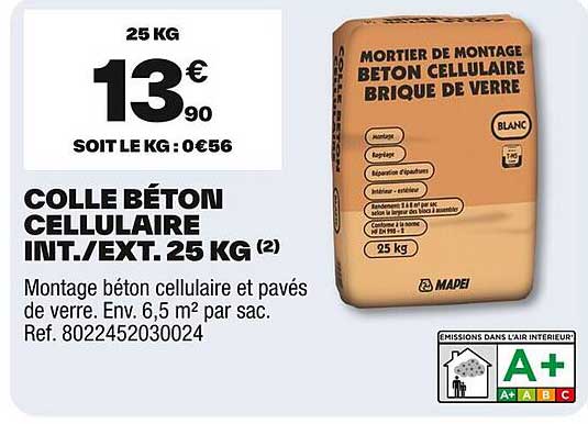 COLLE BÉTON CELLULAIRE INT./EXT. 25 KG