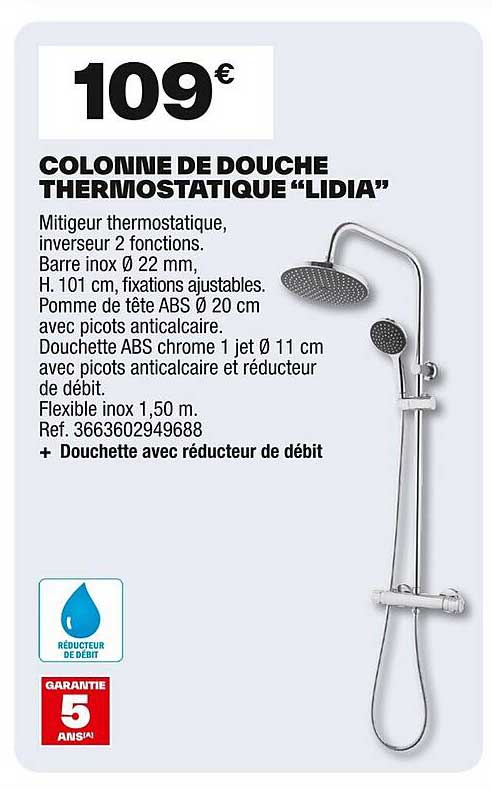 COLONNE DE DOUCHE THERMOSTATIQUE "LIDIA"