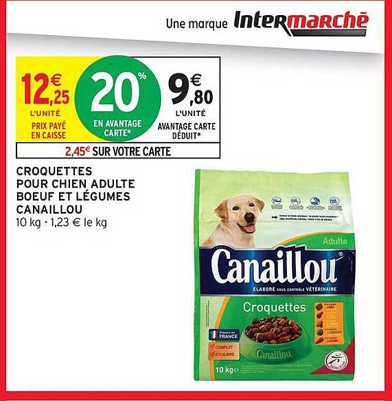 COQUETTES POUR CHIEN ADULTE BOEUF ET LÉGUMES CANAILLOU
