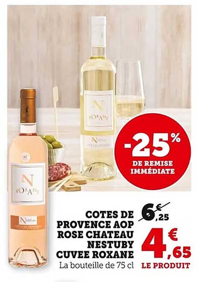 COTES DE PROVENCE AOP ROSE CHATEAU NESTUBY CUVEE ROXANE