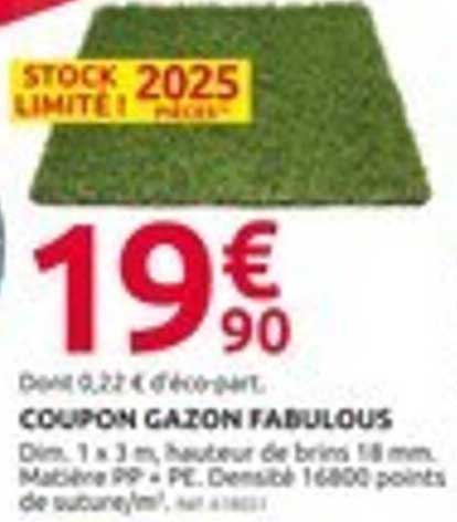 COUPON GAZON FABULOUS