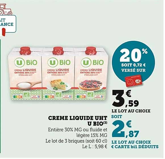 CRÈME LIQUIDE UHT U BIO