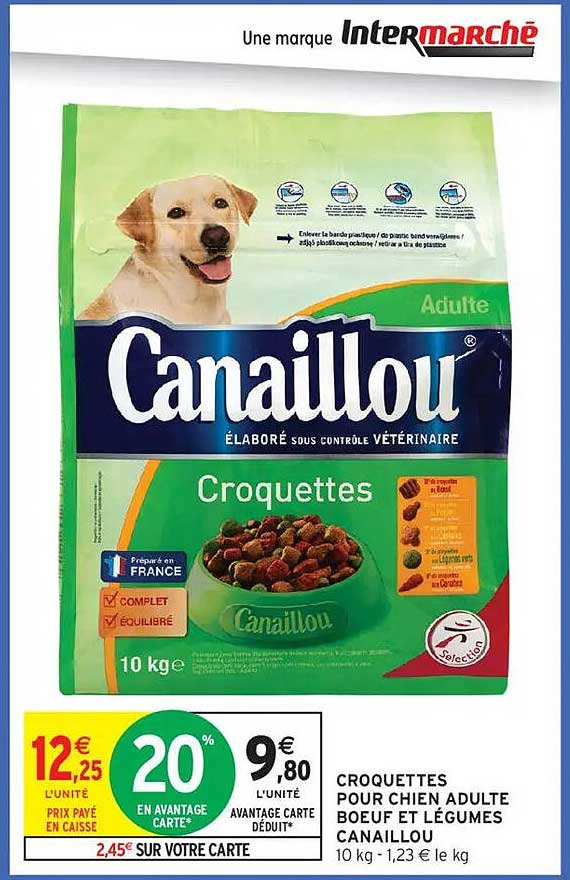 Croquettes pour chien adulte boeuf et légumes Canaille