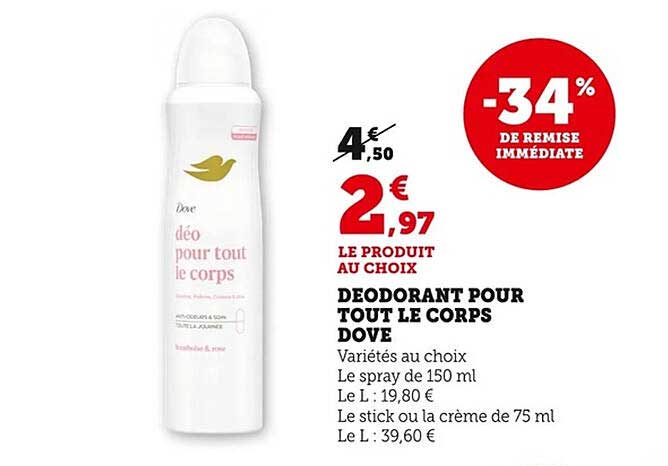 DEODORANT POUR TOUT LE CORPS DOVE