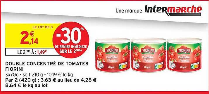 DOUBLE CONCENTRÉ DE TOMATES FIORINI