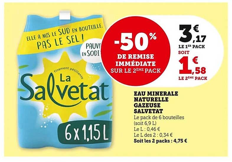 EAU MINERALE NATURELLE GAZEUSE SALVETAT