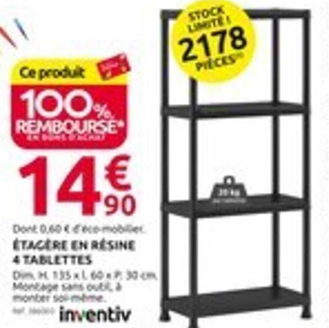 ÉTAGÈRE EN RÉSINE 4 TABLETTES