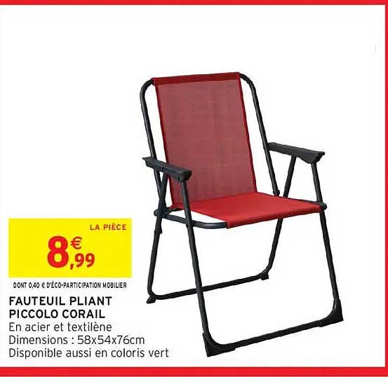 FAUTEUIL PLIANT PICCOLO CORAIL