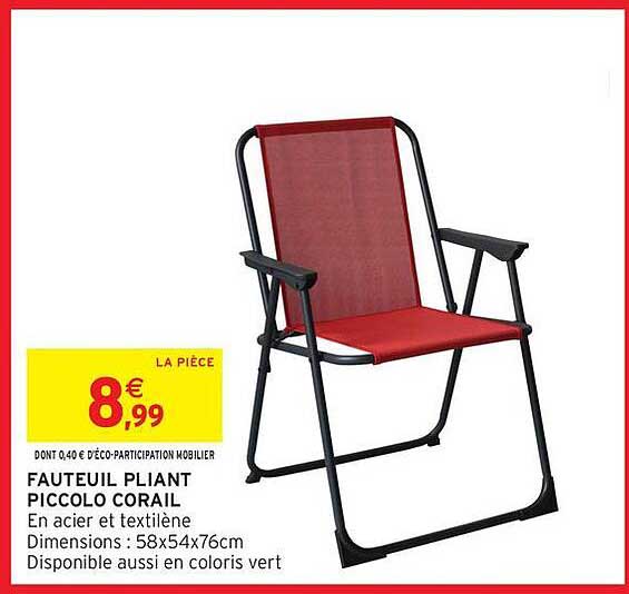 FAUTEUIL PLIANT PICCOLO CORAIL
