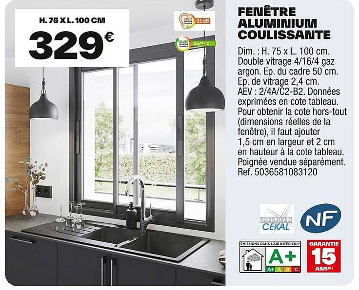 FENÊTRE ALUMINIUM COULISSANTE