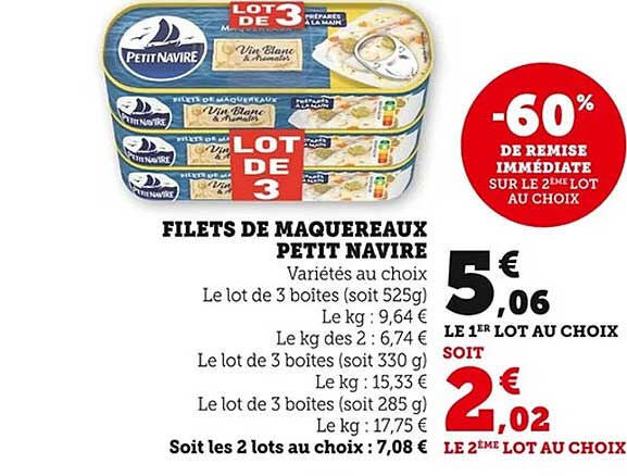 FILETS DE MAQUEREAUX PETIT NAVIRE