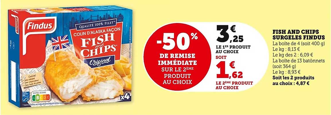 FISH AND CHIPS SURGELÉS FINDUS