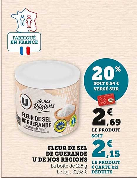 FLEUR DE SEL DE GUERANDE U DE NOS REGIONS
