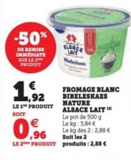 FROMAGE BLANC BIBELESKAES NATURE ALSACE LAIT