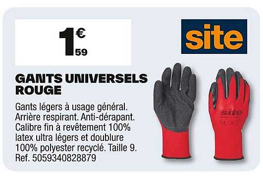 GANTS UNIVERSELS ROUGE