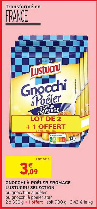 Gnocchi à Poêler Fromage Lustucru Sélection