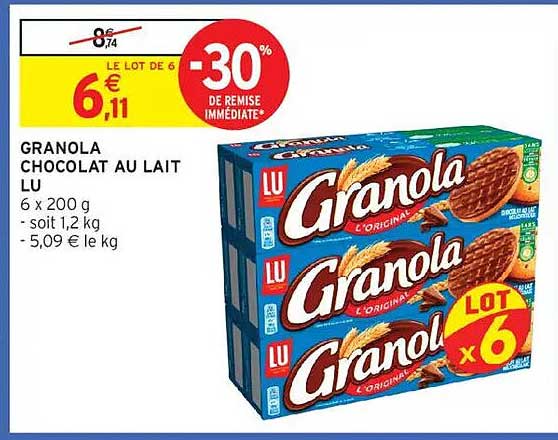 GRANOLA CHOCOLAT AU LAIT LU