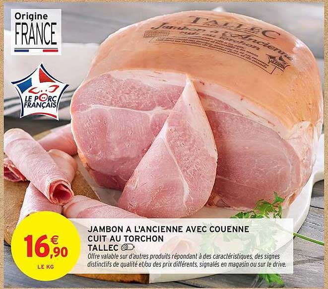 JAMBON A L'ANCIENNE AVEC COUENNE CUIT AU TORCHON TALLEC