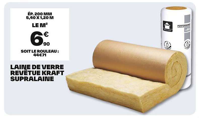 LAINE DE VERRE REVÊTUE KRAFT SUPRALAINE