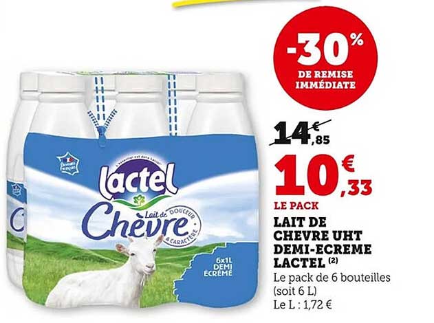 LAIT DE CHÈVRE UHT DEMI-ÉCRÉME LACTEL