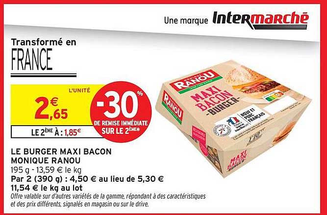 LE BURGER MAXI BACON MONIQUE RANOU