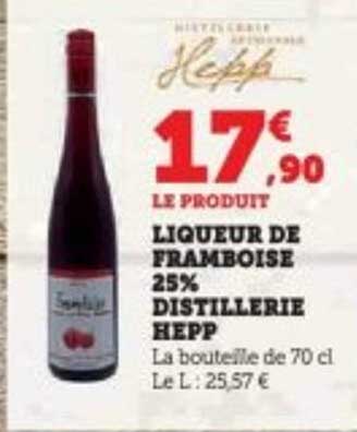 LIQUEUR DE FRAMBOISE 25% DISTILLERIE HEPP