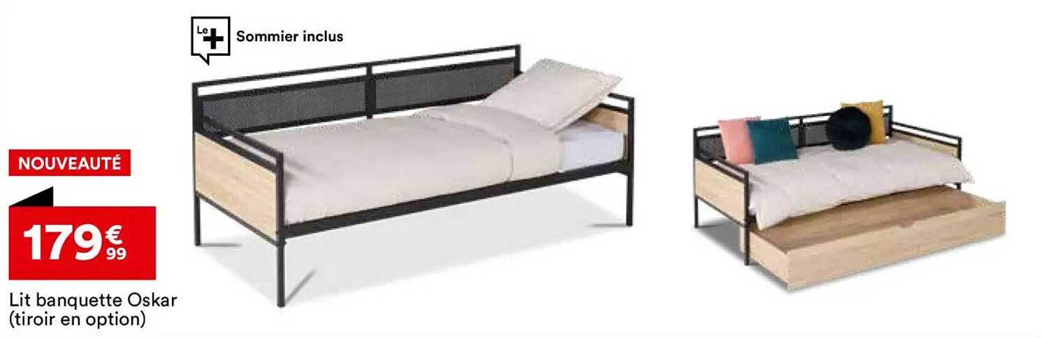 Lit banquette Oskar (tiroir en option)