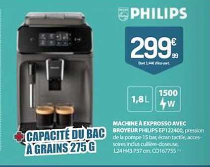 MACHINE À EXPRESSO AVEC BROYEUR PHILIPS EP122400