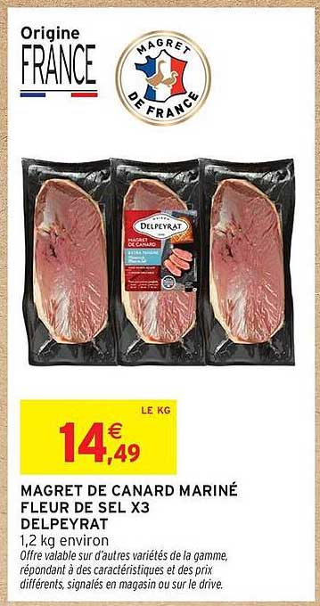MAGRET DE CANARD MARINÉ FLEUR DE SEL X3 DELPEYRAT