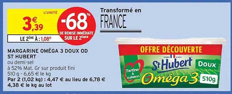 MARGARINE OMEGA 3 DOUX OD ST HUBERT