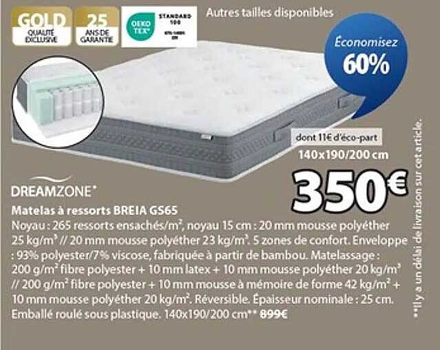 Matelas à ressorts BREIA GS65