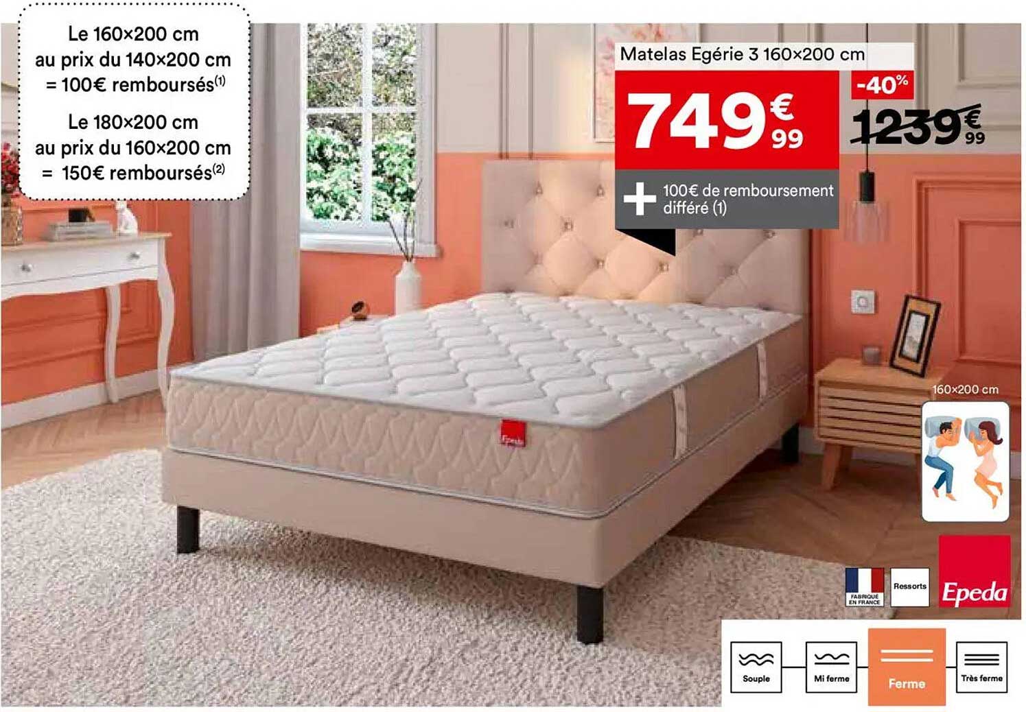 Matelas Égérie 3 160×200 cm